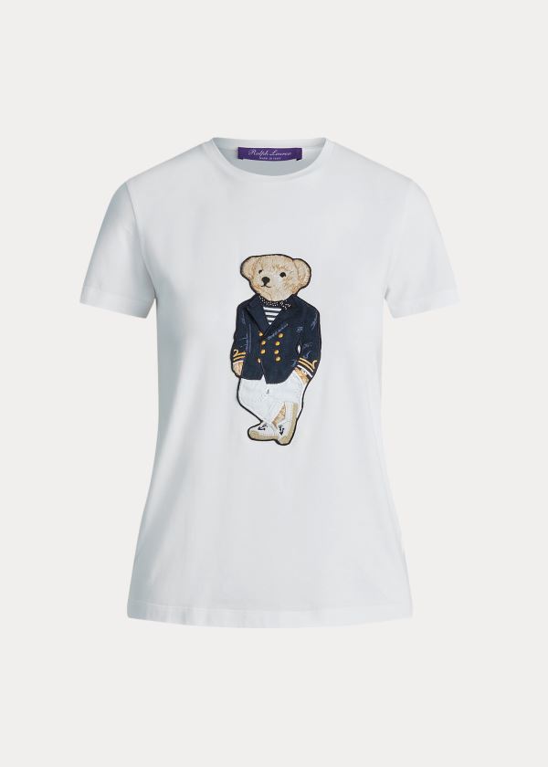 Women's Ralph Lauren Riviera Bear Cotton T Shirts | 053764BTF